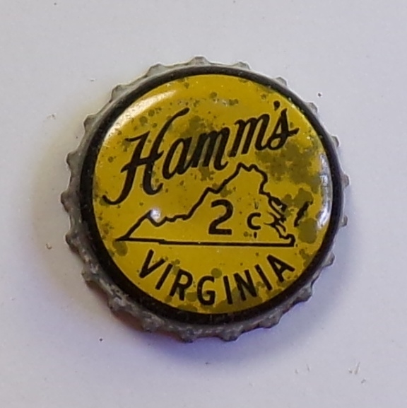  Hamm's 2 cents Virginia Cork-Backed Beer Crown
