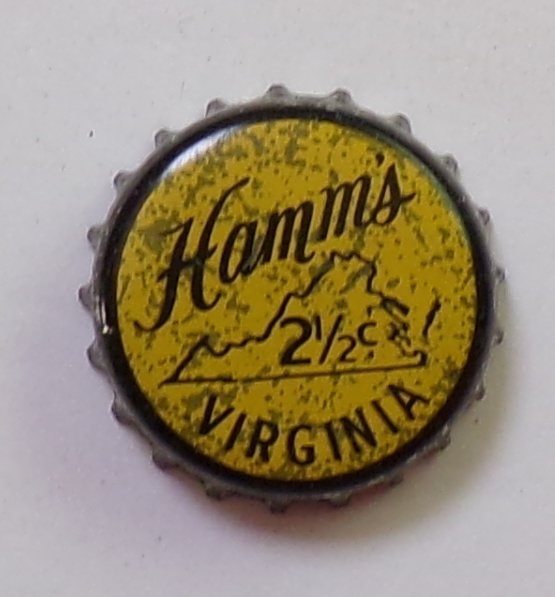  Hamm's 2 1/2 cents Virginia Cork-Backed Beer Crown