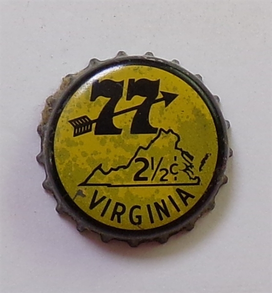  77 2 1/2 cents Virginia Cork-Backed Beer Crown