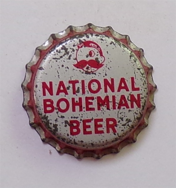  National Bohemian Mr Boh #3 (Silver) Cork-Backed Beer Crown