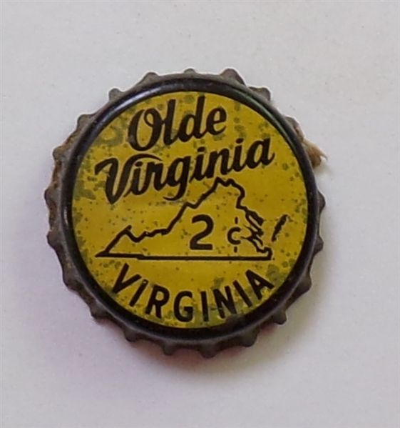 Olde Virginia 2 cents Virginia Cork-Backed Beer Crown