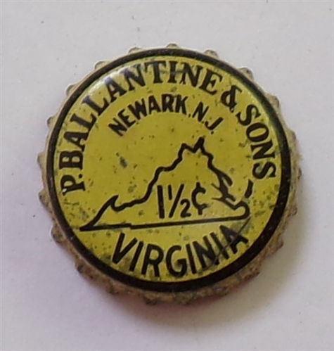 Ballantine 1 1/2 cents Virginia Cork-Backed Crown