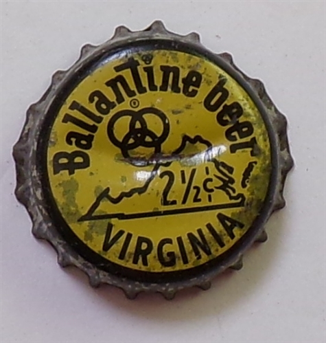 Ballantine 2 1/2 cents Virginia Cork-Backed Crown