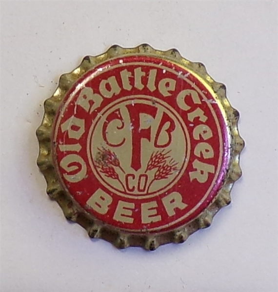 Old Battle Creek Beer Cork-Backed Crown