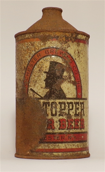 Tough! Old Topper Lager Beer Quart Cone Top, Rochester, NY