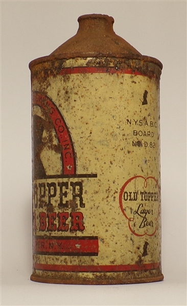 Tough! Old Topper Lager Beer Quart Cone Top, Rochester, NY