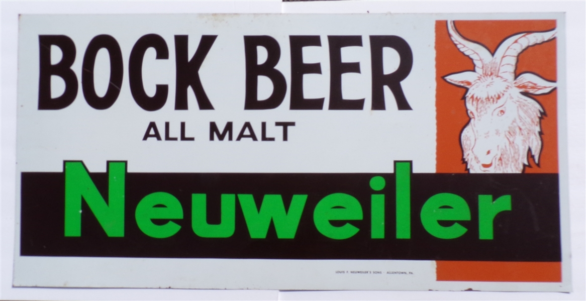 Neuweiler Bock Tin Sign, Allentown, PA