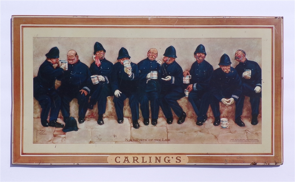 Carling's Tin over Cardboard Sign #2