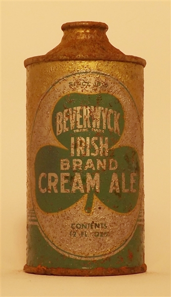 Beverwyck Cream Ale Low Profile Cone Top #1, Albany, NY