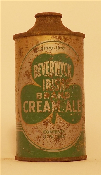 Beverwyck Cream Ale Low Profile Cone Top #2, Albany, NY