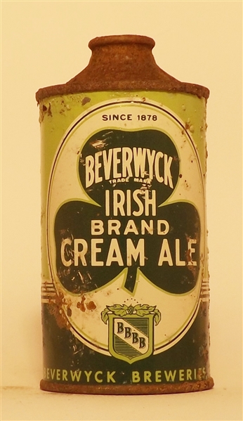 Beverwyck Cream Ale Low Profile Cone Top #3, Albany, NY