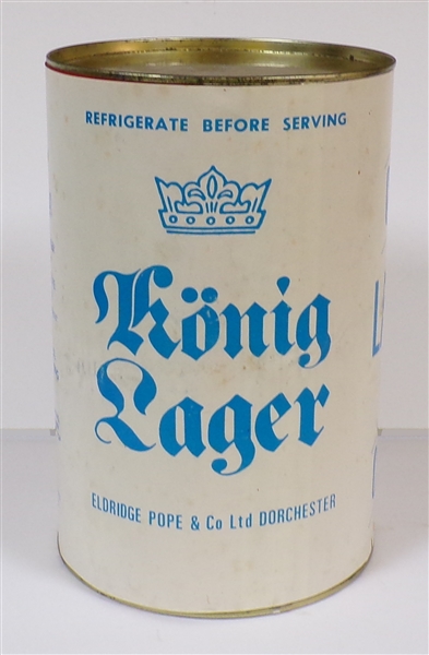 Konig Lager Paper Label Gallon, England