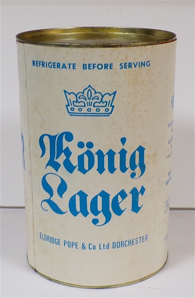 Konig Lager Paper Label Gallon, England