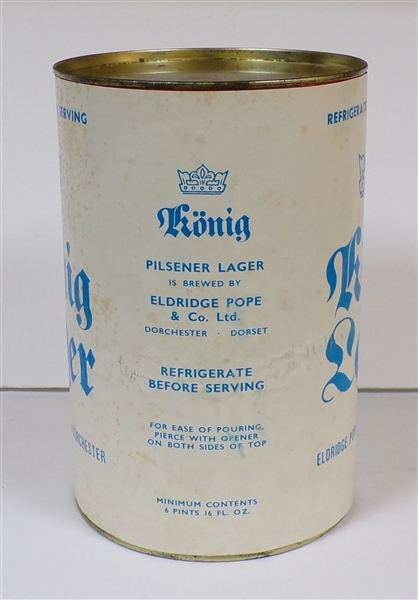 Konig Lager Paper Label Gallon, England