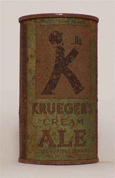 Krueger's Baldie Cream Ale OI flat top #1, Newark, NJ