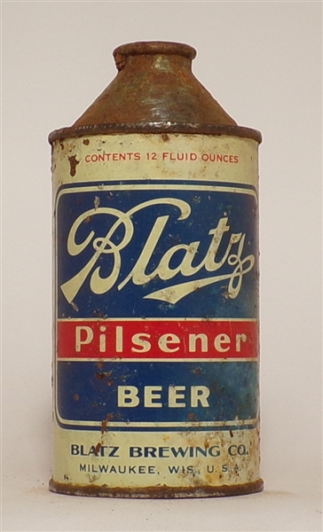 Blatz Pilsener Beer cone top, Milwaukee, WI
