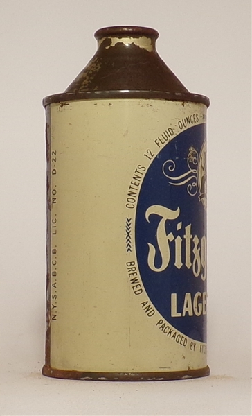 Fitzgerald's Lager Beer cone top, Troy, NY