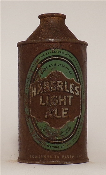Haberle's Light Ale cone top