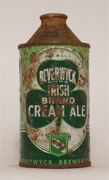 Beverwyck Cream Ale cone top, Albany, NY