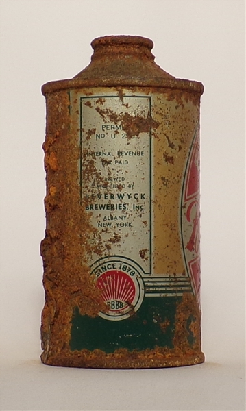 Beverwyck Beer low profile cone top, Albany, NY
