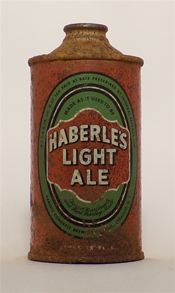 Haberle's Light Ale low profile cone top