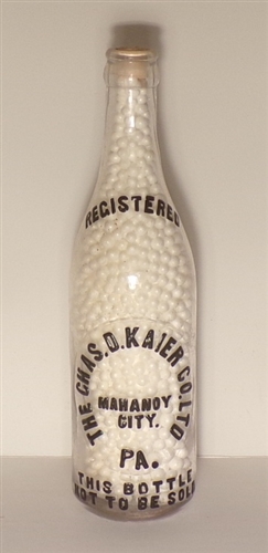 Chas. D. Kaier Bottle, Mahanoy City, PA