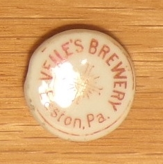Velle's Brewery Ceramic Bottle Top, Easton, PA