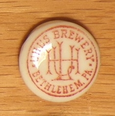 Uhl's Brewery Ceramic Bottle Top, Bethlehem, PA