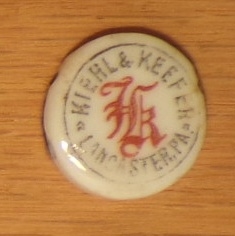 Kiehl & Keefer Ceramic Bottle Top, Lancaster, PA