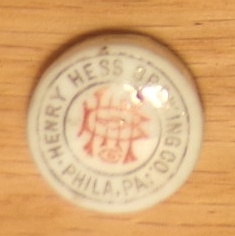 Henry Hess Ceramic Bottle Top, Philadelphia, PA