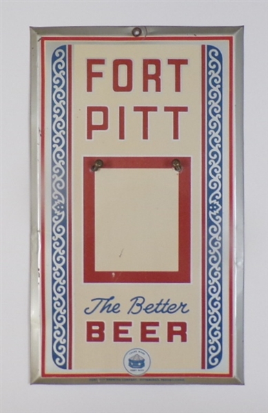 Fort Pitt Tin-over-Cardboard Calendar holder