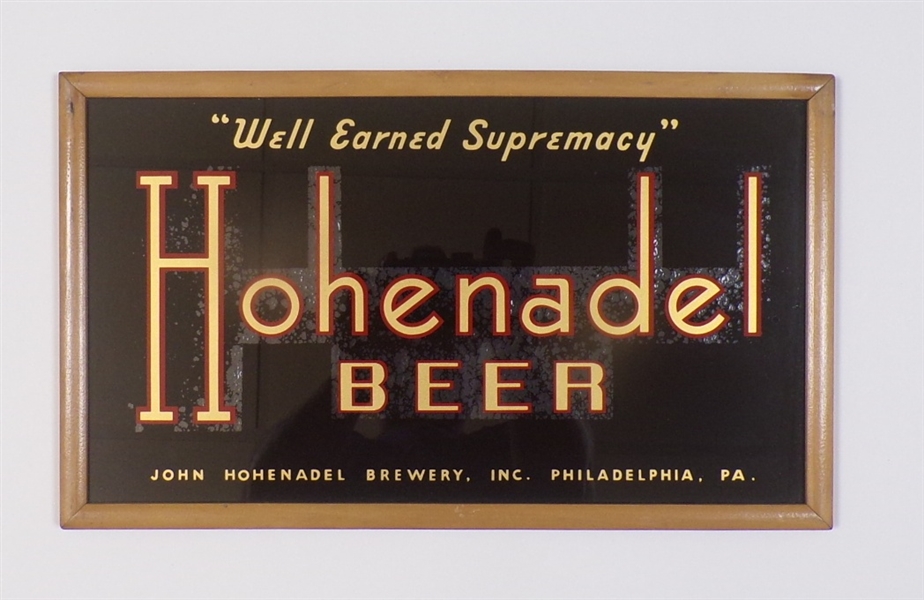 Hohenadel Reverse-on-Glass Sign, Philadelphia, PA