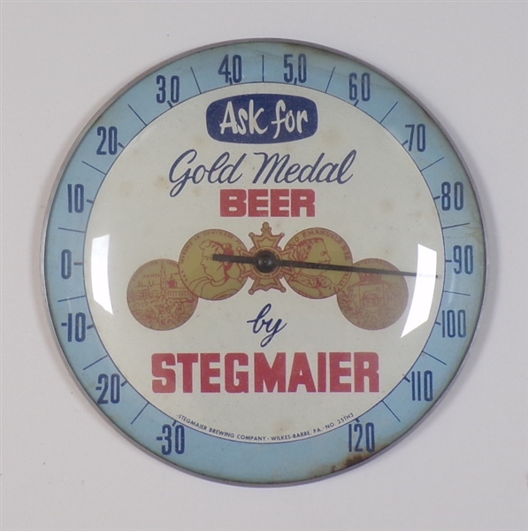 Stegmaier Gold Medal Tin Sign / Thermometer #1