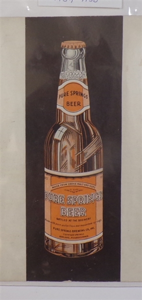 Pure Springs Beer / Manual for the Hostess (Menu)