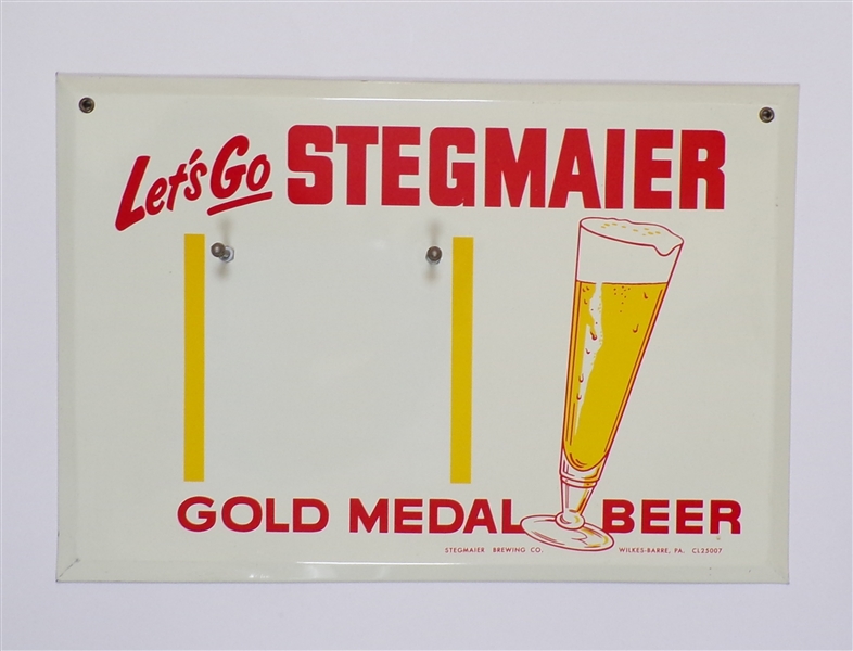 Stegmaier Tin-over-Cardboard Sign, Wilkes-Barre, PA