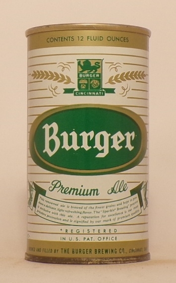 Burger Premium Ale Intact U-Tab, Cincinnati, OH