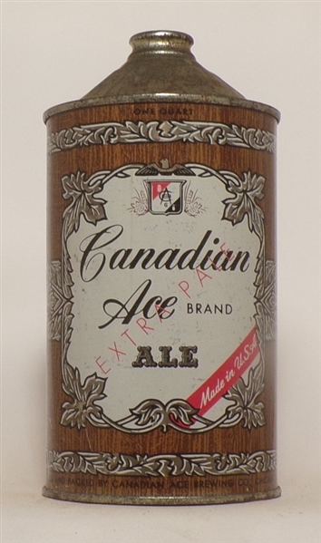 Canadian Ace Ale Quart Cone Top, Chicgo, IL