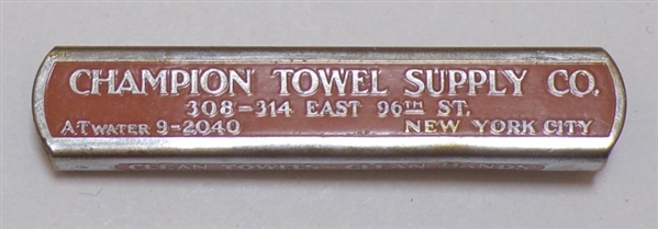 Champion Towel Supply Co. Retractable Opener, New York, NY