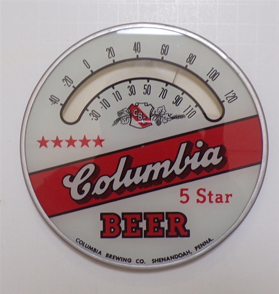 Columbia Thermometer (Glass) Shenandoah, PA