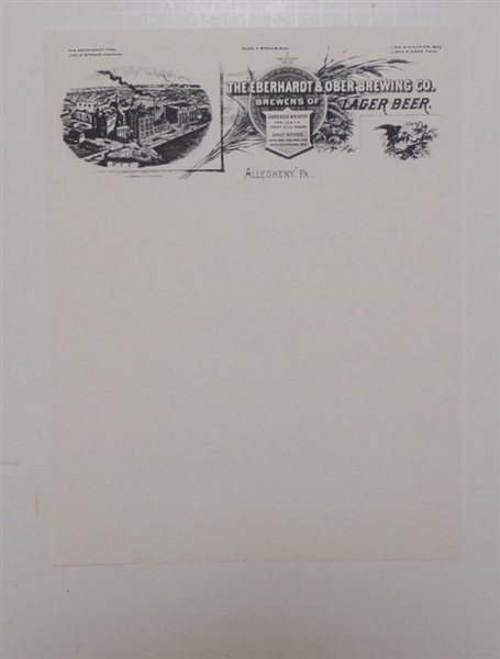Eberhardt and Ober Letterhead, Allegheny, PA
