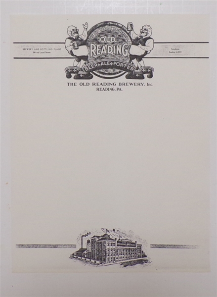 Old Reading Letterhead, Reading, PA