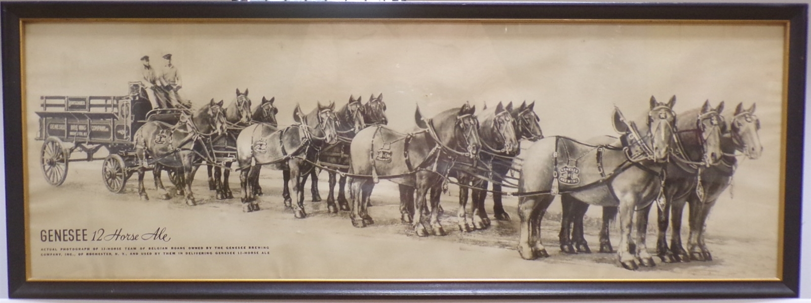 Genesee 12 Horse Ale Framed Advertising, Rochester, NY