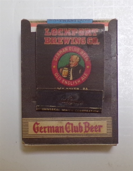 Lockport Brewing Co. German Club Beer Cigarette Case and Matchbook