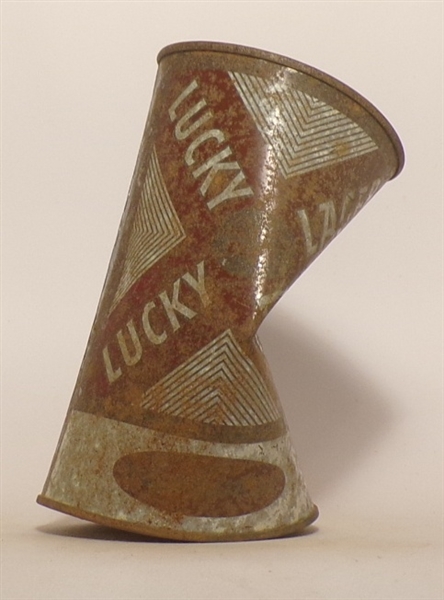 Lucky Lager Quart Cone Top (Bent), USBC 214-12