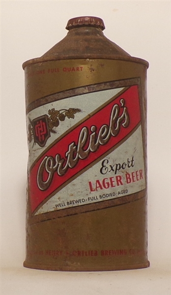 Ortlieb's Export Lager Beer Quart Cone Top, USBC 216-14