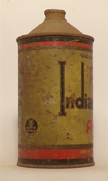 Indian Queen Ale Quart Cone Top, USBC 212-2