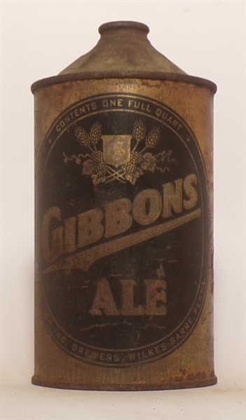 Gibbons Ale Quart Cone Top, USBC 210-2