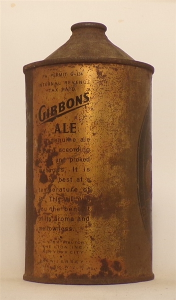 Gibbons Ale Quart Cone Top, USBC 210-2