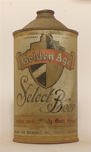 Golden Age Select Beer Quart Cone Top, USBC 210-15