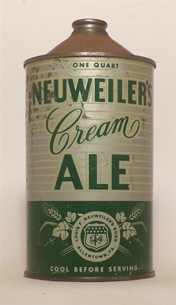 Neuweiler's Cream Ale Quart Cone Top, USBC 215-9